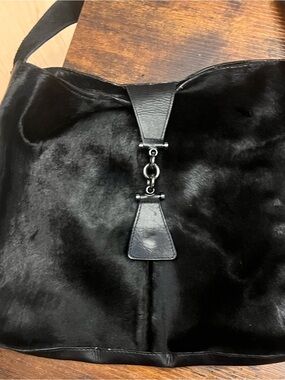 Falor (Falorni) Italia Black Hobo Shoulder Purse